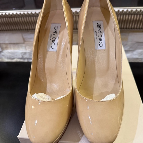 Like New Jimmy Choo Cosmic Heels, Tan Sz 39 - Picture 2 of 6